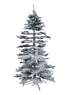 Buy Abbe Christmas Tree with Metal Stand, White & Green – 210 cms in UAE