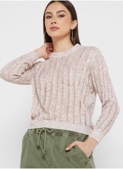 Buy Melange Knit Sweater in UAE