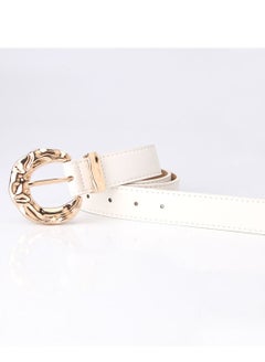 Buy Fashion Personality Student Decoration Trend Women Metal Buckle Belt 106cm White in UAE