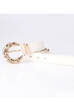 Buy Fashion Personality Student Decoration Trend Women Metal Buckle Belt 106cm White in UAE