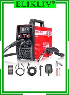 اشتري ماكينة لحام ELIKLIV 215Amp MIG، MIG/Lift TIG/MMA/ FLUX 4 في 1 متعددة العمليات، تغذية سلكية أوتوماتيكية، آلة لحام ذكية محمولة IGBT لحام عاكس في السعودية