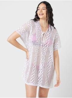 Buy Crochet Detail Beach Cover Up in Saudi Arabia