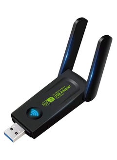 اشتري 1300Mbps Dual Band 2.4G/5G Wireless USB 3.0 WiFi Adapter WiFi Dongle Wireless Network Adapter for Windows 11/10/8/7 Mac iOS في الامارات