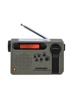 اشتري HanRongDa Outdoor Emergency Radio Portable AM FM SW Radio Solar Powered Hand Crank with LED Flashlight 2000mAh Battery SOS Alarm في الامارات