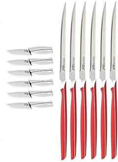 Buy PEDRINI Steak Knives White Color, Set 6Pcs (4.5") - Master Line Blister+PEDRINI Steak Knives Red Color, Set 6Pcs (4.5") - Master Line Blister in Egypt