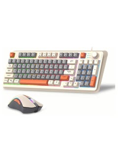 Buy K82 Keyboard and Mouse Combo,RGB Light Mechanical Keyboard,E-Sports Luminous Keyboard Set,94 Keys Hot-Swap Keyboard for Tablet Desktop,Wired Keyboard and Mouse for Game Lovers Computer Workers(Bee) in UAE