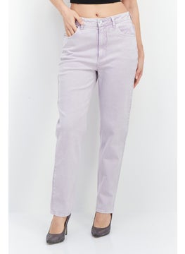 اشتري Women Tapered Fit Wash Stretchable Jeans, Lavender في الامارات