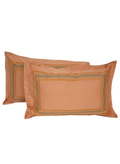 اشتري Luxurious Embroidered 400 Thread Count 100 Percent Cotton Pillow Case Set of 2 في السعودية