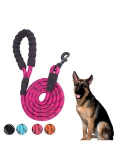 Buy Dog Strong Walking Leash with Comfortable Padded Handle and Highly Reflective Threads Dog Leashes for Medium and Large Dogs (Pink) in UAE