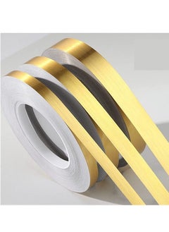 Buy Brushed Gold Silver Floor Edging Waterproof Seam Wall Stickers Gap Ceiling Home Decoration Self-adhesive Tile Tape,for Kitchen Bathroom Living Room Bedroom (Gold, 1set = 3 volumes) in UAE