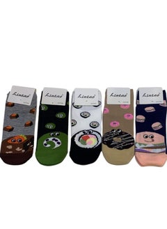 Buy Pack of 5 multicolour short socks in Saudi Arabia