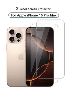 Buy 2 Pcs iPhone 16 Pro Max Screen Protector,  HD Glass Film, 9H Tempered Glass Screen Protector, Easy Installation, Anti-Scratch Film Bubble Free in Saudi Arabia