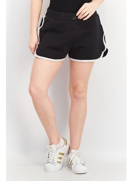 Buy Women Sportswear Fit Brand Logo Pull-On Short, Black in Saudi Arabia