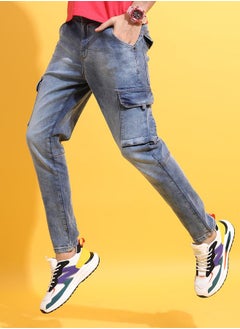 Buy Skinny Fit Ankle Length Cargo Jeans in Saudi Arabia