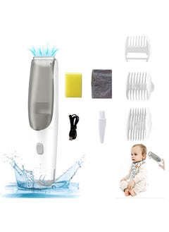 Buy Cordless USB Rechargeable IPX 7 Waterproof Silent Baby Hair Clipper, Kids Vacuum Hair Trimmer for Children with 3 Guide Combs, Barber Scarf in Saudi Arabia