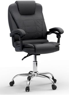 Buy Mahmayi UL UT-C417A High Back PU Chair, Adjustable Height, 360 Degree Swivel, Caster Wheel Support Ideal for Home and Office Black in UAE