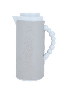 Buy Decorative Light Gray Leather Thermos 1 Liter in Saudi Arabia