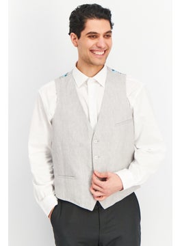 Buy Men Regular Fit Printed Sleeveless Vest, Grey Combo in UAE