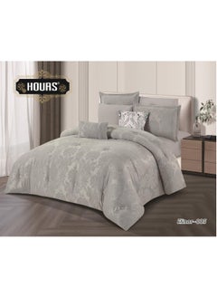 Buy Two-sided comforter set, luxurious heavy jacquard bedspread, consisting of 8 pieces, king size quilt, 220 x 240 cm. in Saudi Arabia