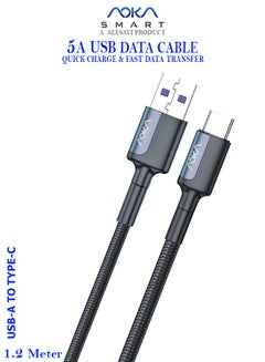Buy USB-A To Type-C Fast Data Charging Cable AC-B325C - Black in Saudi Arabia