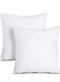 Buy Maestro Luxury Cushion Filler 100% Cotton Downproof outer fabric 450 grams with Microfiber filling Single Cord Piping, Size: 50 x 50, White in UAE