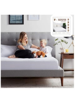 Buy TEGRILO Water Proof Mattress Protector Cotton Terry Mattress Cover, Deep Pocket Bed Mattress Pad Cover Vinyl-Free Washable, Noiseless, Breathable & Soft (Super Queen(180 * 200 * 30)) in Saudi Arabia