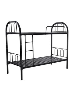 Buy Maf Metal Steel Bunk Bed Maf-113 Heavy Duty Silver & Guard Rails Sturdy For Home, Baby Home, Apartment Studio Room Size 90X190 Cm in UAE