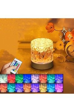 Buy Crystal Ocean Wave Lamp 16 Color Crystal Lamp LED Night Light with Remote for Bedroom USB Rechargeable Bedside Lamps Romantic Lighting in Saudi Arabia