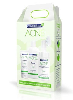 Buy Novaclear Acne Kit Facial Foam 100ml, Toner 150ml, Cream 40ml in UAE