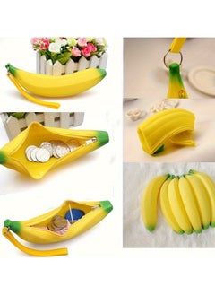 Buy 1pc Coin Purse Cute Banana Shape Pen Bag Coin Bag Mini Waterproof Small Storage Bag Portable Stationery Bag in Saudi Arabia