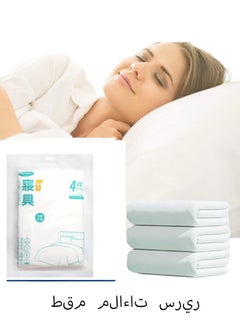 Buy Travel Safe Disposable Bed Set 4PC with Disposable Sheets, Disposable Duvet Cover and 2 Disposable Pillowcases, Travel Hotel Essentials Disposable Sheets in Saudi Arabia