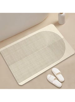 Buy Diatom Bath Mat Super Absorbent Bathtub Mat with Non Slip Anti Slip Bathroom Floor Mats and Quick Dry Bath Rug Thickened Soft Easier Clean Carpet 50 By 80 CM in UAE