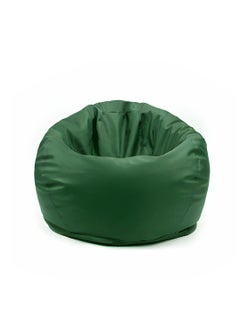 اشتري Faux Leather Bean Bag With Polystyrene Beads Filling L, Forest Green في الامارات