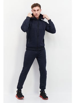 Buy Men 2 Pieces Sports Fit Training Tracksuit, Navy in UAE