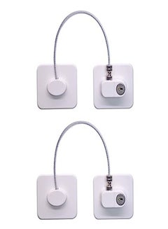 Buy Goolsky Child Safety Locks (2 Pack),Refrigerator Lock with Keys,for Fridge, Cabinets, Drawers, Dishwasher, Toilet and Child Safety Cabinet Lock, 3M Adhesive No Drilling (White) in UAE