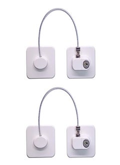 اشتري Goolsky Child Safety Locks (2 Pack),Refrigerator Lock with Keys,for Fridge, Cabinets, Drawers, Dishwasher, Toilet and Child Safety Cabinet Lock, 3M Adhesive No Drilling (White) في الامارات