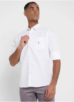 Buy Thomas Scott Men White Relaxed Cotton Casual Sustainable Shirt in Saudi Arabia