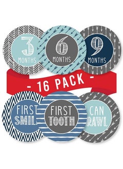 Buy 16 Monthly Baby Milestone Stickers Boy Blue Baby Monthly Milestone Stickers For Baby Boy Milestone Baby Monthly Stickers Baby Month Stickers For Baby Photo Props Monthly Baby Stickers Boy in Saudi Arabia