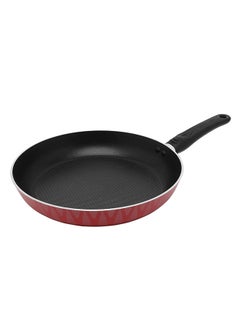 Buy Non-Stick Aluminum Frying Pan With Heat Resistant Handle Red/Black in Saudi Arabia