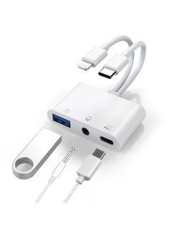 اشتري 3-in-1 Type-C Card Reader SD/OTG Multi-Function Converter Double-line Apple TC [Read 3.5 Headset USB TC Multifunction]] في السعودية