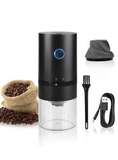Buy Portable Electric Burr Coffee Grinder, 4 Cup Small Automatic Cone Burr Grinder Coffee Bean Grinder with Multi-Grind Settings for French Press Espresso, USB Rechargeable, Black in Saudi Arabia