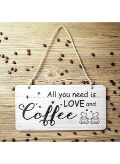 اشتري يافطة خشب  مطبوعة على الوجهين بعبارة «All You Need is Love and Coffee» لديكور المنزل والمطبخ والمقهى لمحبي القهوة، مقاس 14×29 سم من اب تو ديت ايجيبت 01222143812 في مصر