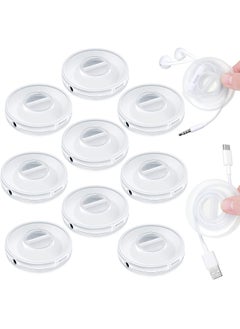 Buy 9 Pcs Charging Cord Organizer Portable Charger Cord Holder Round Storage Cable Winder Retractable Cable Management Flexible USB Cable Reel for Home Office Classroom, Transparent in Saudi Arabia