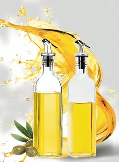 Buy Oil Dispenser Bottle Set Glass Oil Bottle Vinegar Dispenser 2 Pcs Spray Dispenser 500 ml in UAE