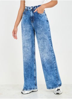 Buy Towel Wash Wide Leg Jeans in Saudi Arabia