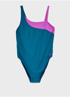 Buy Solid Asymmetric Swimsuit in Saudi Arabia