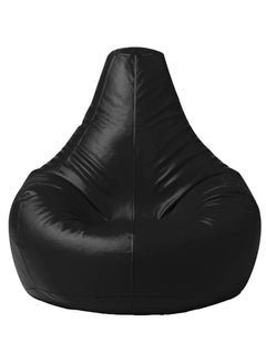 Buy Faux Leather Tear Drop Recliner Bean Bag with Filling Black in UAE