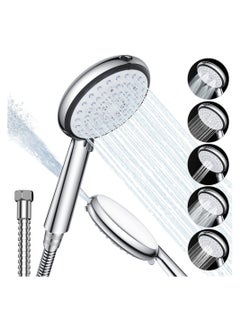 اشتري Shower Head, 6 Spray Modes High Pressure Handheld Power Shower, Water Saving Chrome Finish Filter Shower (Not Include Hose) في الامارات