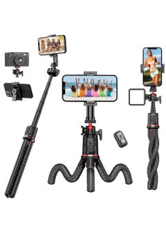 Buy Phone Tripod Flexible Selfie Stick – Octopus Camera Tripod Stand with Remote, 360° Rotation, Extendable, Portable for iPhone & Android Video Recording in UAE