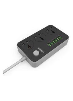 Buy SC3604 Power Strip 6 USB Ports With 3 AC Sockets - Black in Egypt